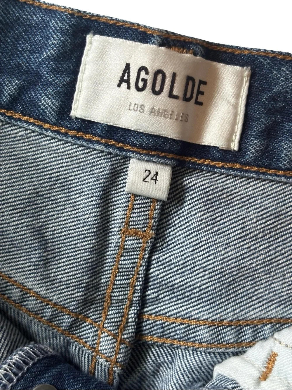 Agolde Parker long  dark Denim Shorts